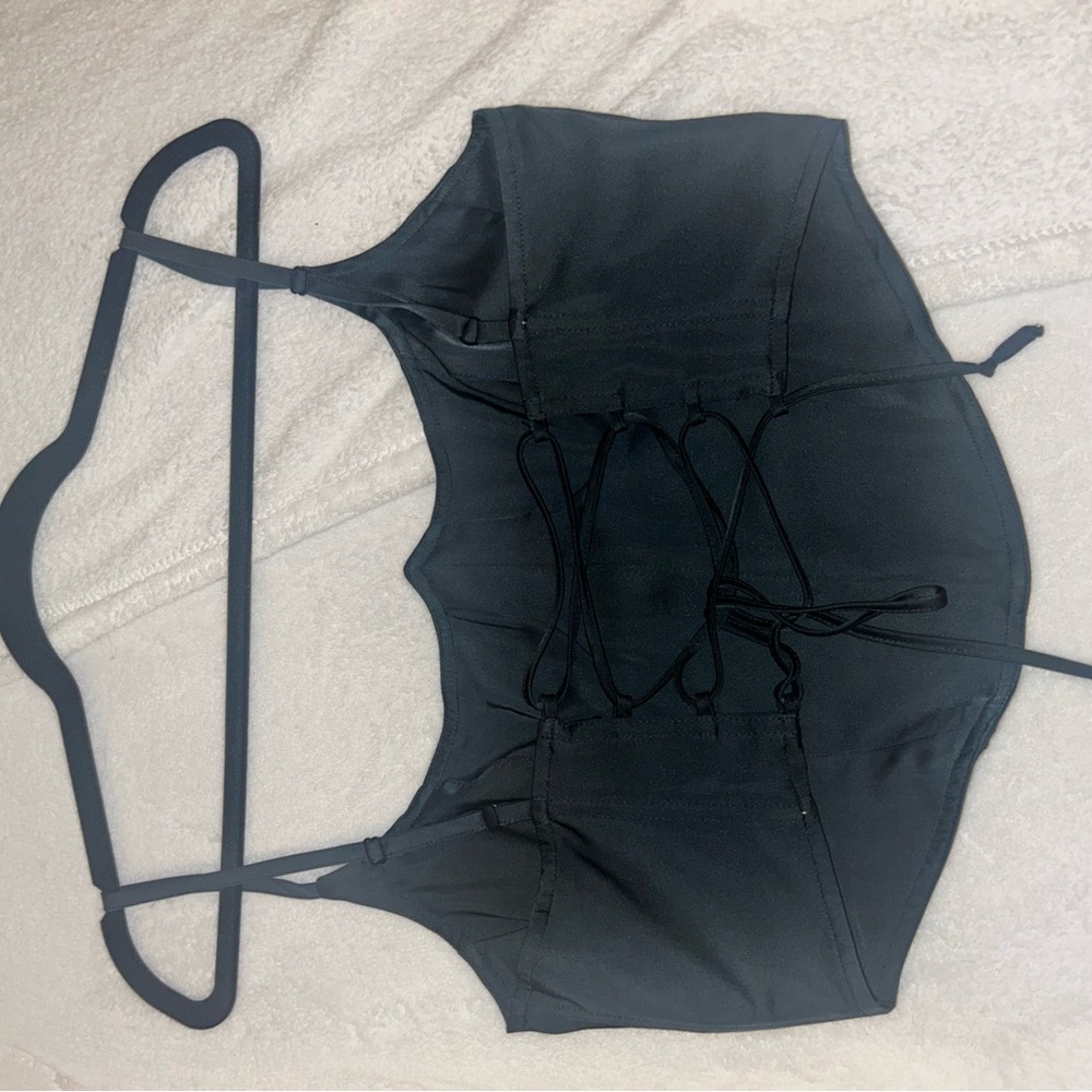 Urban outfitters black satin corset size medium